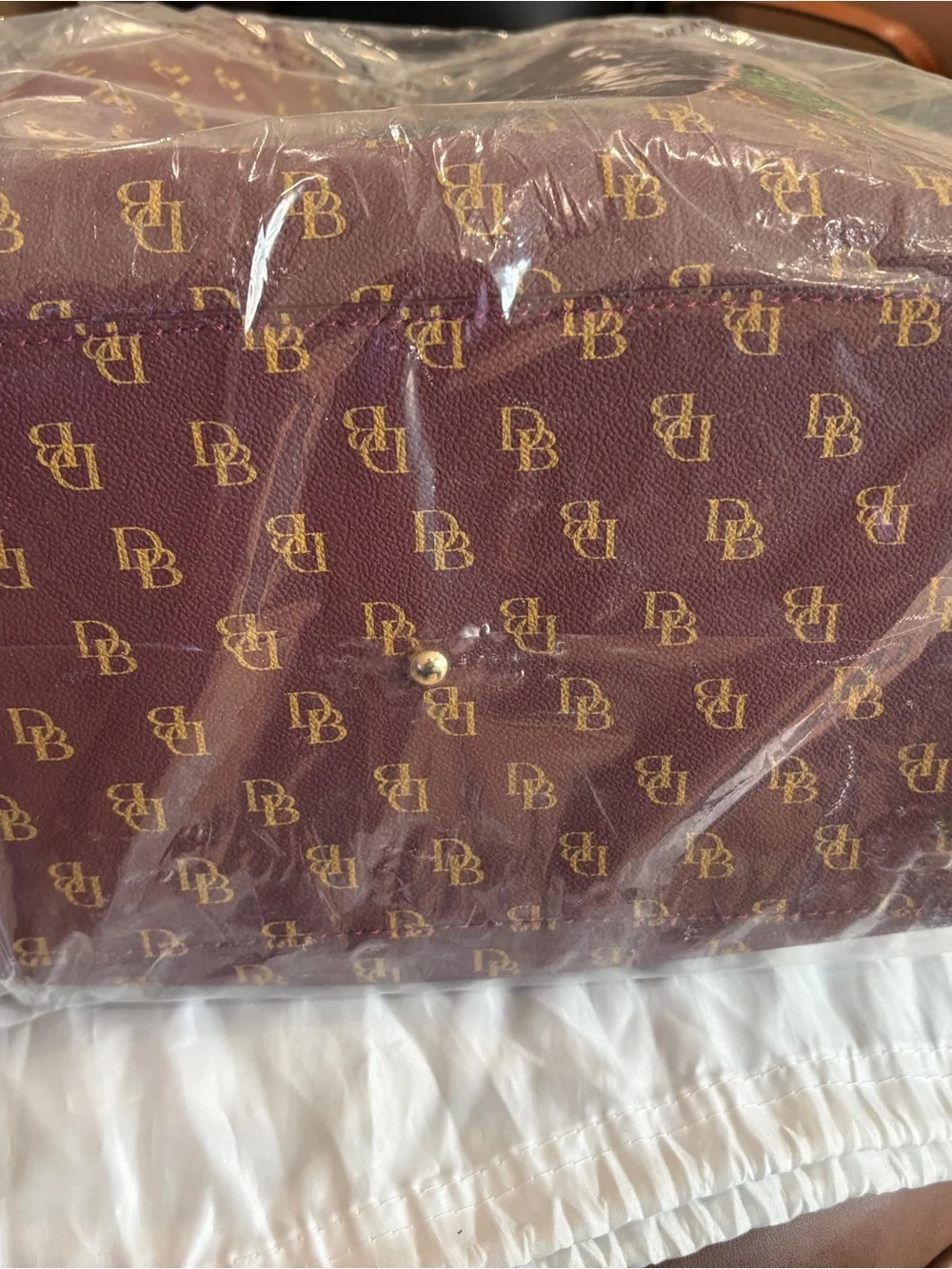 Dooney & Bourke Brown Leather Satchel with Gold Hardware